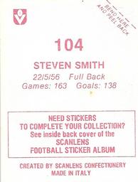 1983 Scanlens VFL Stickers #104 Steven Smith Back